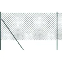 vidaXL Bodenmontierter Maschendrahtzaun 25 x 1,2 m Grün Netz