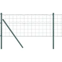 vidaXL Bodenmontierter Euro-Zaun 25 x 0,4 m PVC-beschichteter Stahl