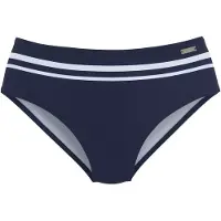 LASCANA Bikini-Hose "Myst", Damen, Gr. 40, N-Gr, blau (marine), Recycling-Polyamid, gestreift, Badehosen Bikini-Hose, in höherer Schnittform, Topseller