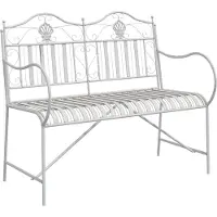 vidaXL Gartenbank 2 -Seater 103,5 x 59 x 89 cm Stahl Antik Weiß