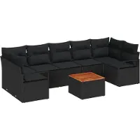 vidaXL Gartensofa-set 8 stk. Schwarz Poly-Rattan