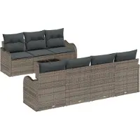 vidaXL Gartensofa-set 8 Stk. 7-Sitzanzahl Grau