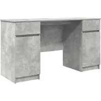 vidaXL Schreibtisch Betongrau Holzwerkstoff 140 x 49 x 76 cm