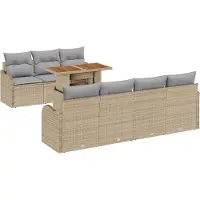 vidaXL Garten-Sofa-Set 8 stk. Beige und Hellgrau