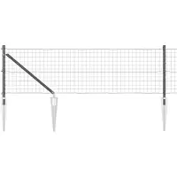 vidaXL Euro-Zaun mit Stacheln 50 x 0,4 m PVC-beschichteter Stahl Grau