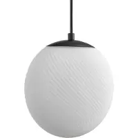 LUCANDE Hängeleuchte Lunelle, schwarz, Glas, 4-flg., Ø 40 cm