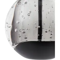 LUCANDE LED-Pendellampe Hayley, schwarz, 3-flg., Glas