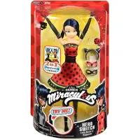 Miraculous Puppe, Hero Switch LadyNoir/BugNoir, 2-in-1 Verwandlung, ab 3+