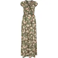 Apricot Maxikleid "Jasmine Maxikleid in Wickeloptik", Damen, Gr. M (38), N-Gr, grün (khaki), gewebt, Obermaterial: 100% Viskose CV., geblümt, schmal, Kleider Maxikleid, mit Blumenmuster