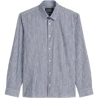 Marc O'Polo Langarmhemd , Herren, Gr. S, N-Gr, bunt (multi, iris ink), Web, Obermaterial: 100% Baumwolle, Hemden Langarmhemd