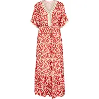 Apricot Maxikleid "Ikat-Batwing-Maxikleid", Damen, Gr. XS (34), N-Gr, orange, Obermaterial: 100% Viskose CV., gemustert, Kleider Maxikleid, mit Crochet-Details