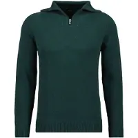 Ragman Troyer , Herren, Gr. 54, grün (dunkelgrün, 035), Strick, 100% Baumwolle, hoch geschlossener Ausschnitt, Pullover Troyer