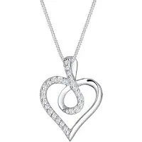 Elli Halskette Infinity Unendlichkeit Herz Zirkonia Silber Elli Silber