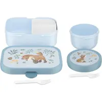 Mepal Lunchbox "Obst- und Bentobox Campus (2025) 300 & 750 ml 2er Set", blau (forest friends), B:2cm H:2cm L:2cm, Kunststoff, Lebensmittelaufbewahrungsbehälter, Lunchbox, Spülmaschinengeeignet