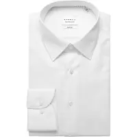 Eterna Langarmhemd "SLIM FIT", Herren, Gr. 44, Normalgrößen, weiß, Satin, 100% Baumwolle, schmal, Manschette, Hemden Langarmhemd, NON IRON (bügelfrei)