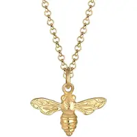 Elli Kette mit Anhänger "Halskette Anhänger Biene 925 Sterling Silber Vergoldet" Gr. 45, gold, Halsketten, Damen, ohne Stein, Silber 925 (Sterlingsilber), Kette mit Anhänger