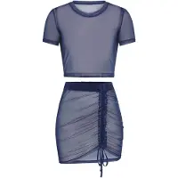 LASCANA Kurzarmshirt in dunkelblau | Gr.: 42