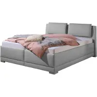 Maintal Polsterbett "Oderzo", grau (hellgrau), B:212cm L:230cm, Struktur (100% Polyester), Betten, Polsterbett, inkl. Bettkasten, Kopfteilverstellung, Matratzen in H2 oder H3 wählbar