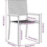 vidaXL Garten Stapelstühle 2 stk. Schwarz Poly-Rattan