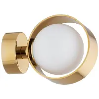 Argon Wandleuchte Mado, Stahl messingfarben, Glas opal,1-flammig