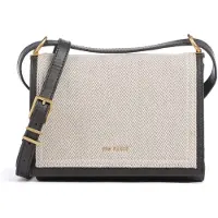 Ted Baker Leder Schultertasche Umhängetasche Talea Herringbone Canvas Crossbody Bag Brn-Choc schwarz