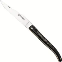 Laguiole En Aubrac Ebony, Onyx Gold Inlay, Handcarved Gold Brass Plates, Taschenmesser, 12 cm