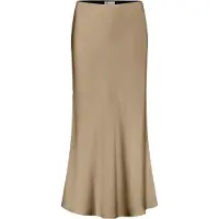 Vera Mont Satinrock "Satinrock wadenlang", Damen, Gr. 42, beige (turf), Einsatz: 100% Polyester PES., Röcke Satinrock
