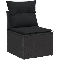 vidaXL Gartensofa-set 7 stk. 6-Sitzanzahl Schwarz Poly-Rattan