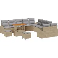 vidaXL Garten-Sofa-Set 13 Stk. 12-Sitzanzahl Beige