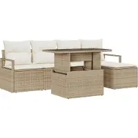 vidaXL Gartensofa-set 6 stk. Beige und Creme Poly-Rattan