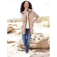 Casual Looks Strickjacke , Damen, Gr. 38, braun (braun, ecru, meliert), 68% Baumwolle, 32% Polyacryl, meliert, Strickjacken Strickjacke