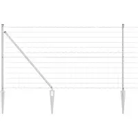 vidaXL Euro-Zaun mit Stacheln 25 x 1,2 m Verzinkter Stahl Silber Netz