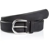 MONTI Ledergürtel "PAVIA", Damen, Gr. 100, schwarz, Rindsleder, unifarben, Gürtel Ledergürtel, aus Nubukleder mit glänzender Dornschließe – 3,5 cm breit