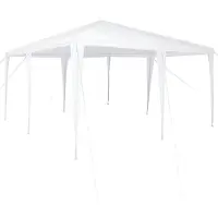 vidaXL Party-Zelt Weiß 400 x 400 x 266 cm Polyethylen und Stahl