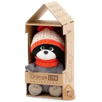 Orange Toys Plüsch Waschbär mit orangefarbener Mütze - Kuscheltier