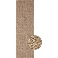 The Carpet Teppich "Kansas", beige (natur), B:60cm H:1mm L:180cm, Polypropylen, Teppiche, Teppich, moderner robuster In und Outdoor Teppich Jute Look