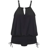 LASCANA Badekleid , Damen, Gr. 42, Cup C/D, schwarz, Obermaterial: 85% Polyamid, 15% Elasthan. Futter: 92% Polyester, 8% Elasthan, unifarben, Badeanzüge Badekleid, Mit verstellbarer Länge