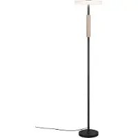 TRIO LED-Stehlampe Celeste weiß/braun 160 cm Glas/Metall Touchdim