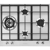 Smeg Kochfeld PX364L Classica, 4 Kochzonen, ultraschneller Brenner, Gussroste