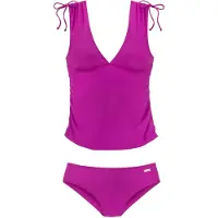 LASCANA Tankini "Cillo", Damen, Gr. 42, Cup C/D, pink (fuchsia), Recycling-Polyamid, unifarben, Bikini-Sets Tankini, mit regulierbaren Träger auf der Schulter