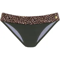 LASCANA Bikini-Hose "Adelin", Damen, Gr. 44, N-Gr, grün (oliv, leo), Recycling-Polyamid, unifarben, Badehosen Bikini-Hose, mit trendigem Details