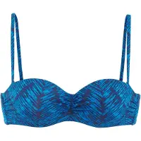 Jette Bügel-Bandeau-Bikini-Top "Floretta", Damen, Gr. 42, Cup B, blau (marine bedruckt), Recycling-Polyamid, bedruckt, Bikini-Oberteile Bügel-Bandeau-Bikini-Top, in Ton in Ton-Harmonie