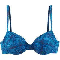Jette Bügel-Bikini-Top "Floretta", Damen, Gr. 38, Cup C, blau (marine bedruckt), Recycling-Polyamid, bedruckt, Bikini-Oberteile Bügel-Bikini-Top, in Ton in Ton-Harmonie