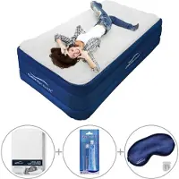 Aerorest Luftmatratze für eine Person | 210 x 99 x 51 cm | Abnehmbare Auflage | Inklusive passender Bettwäsche + Reparaturset + Schlafmaske