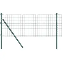 vidaXL Bodenmontierter Euro-Zaun 10 x 0,4 m PVC-beschichteter Stahl