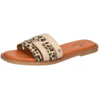 Mustang Damenschuhe Sandalen Flach Pantolette Braun Freizeit