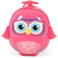 Bayer Kinderkoffer "Bouncie, Eule, Pink" 2 Rollen Hartschalen-Trolley
