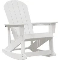 vidaXL Adirondack-Schaukelstuhl Weiß HDPE