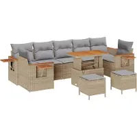 vidaXL Gartensofa-set 13 stk. 9-Sitzanzahl Beige und Hellgrau