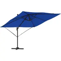 vidaXL Roma Parasol Blau 286 x 284 x 265 cm Aluminium und Polyester
